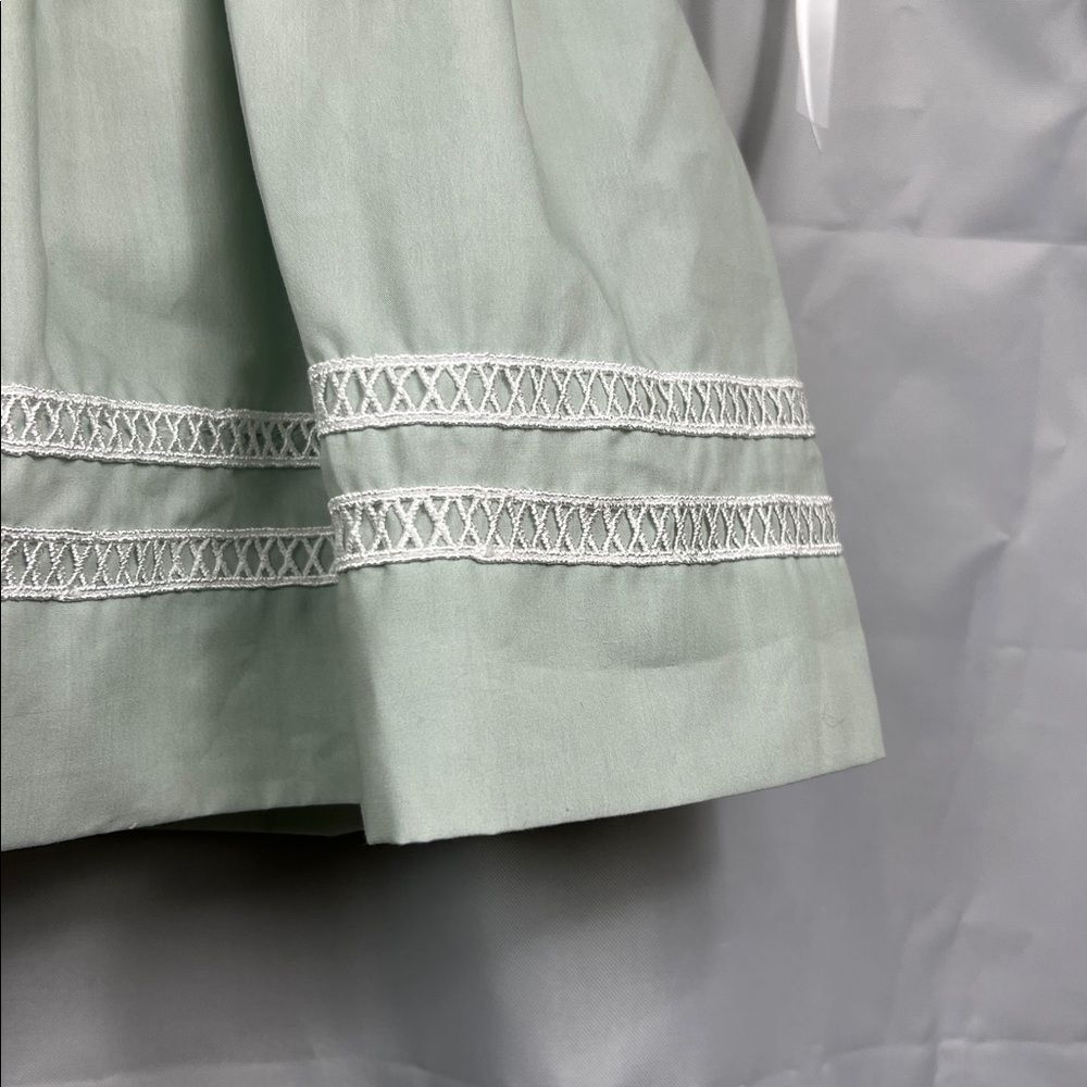 Busy Bees Smocks sage green puff sleeve dress with matching diaper cover size 3T - Picture 5 of 16